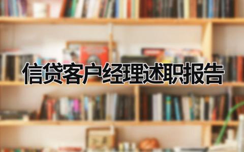 信貸客戶經理述職報告 貸款客戶經理的工作述職 (18篇）