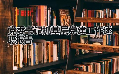 黨委書記抓基層黨建工作述職報告 黨委書記抓基層黨建工作述職報告 (15篇）