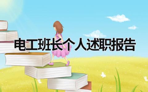 電工班長個人述職報告 電工班長個人述職報告怎么寫 (15篇）