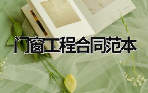 門窗工程合同范本