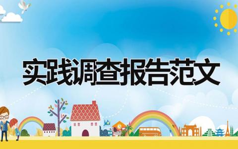 實踐調查報告范文