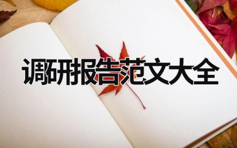 調研報告范文大全