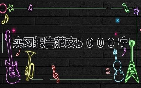 實(shí)習(xí)報(bào)告范文5000字