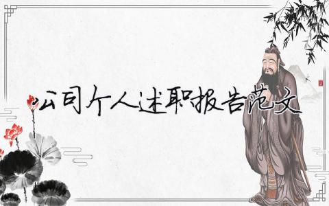 公司個人述職報告范文（精選17篇）