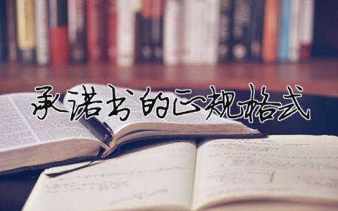 承諾書的正規格式 承諾書的正規格式（范文模板精品13篇）